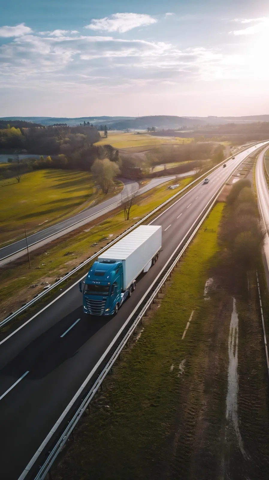 Semi truck on a highway